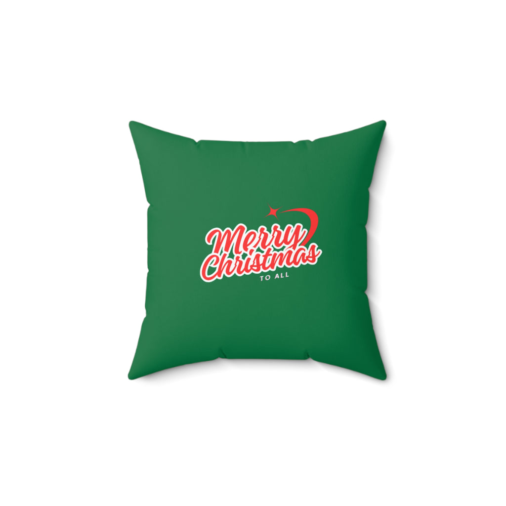 “Merry Christmas” Decorative Throw Pillow – Holiday Home Accent | Festive Red & Green Seasonal Decor by Rich Ink Society