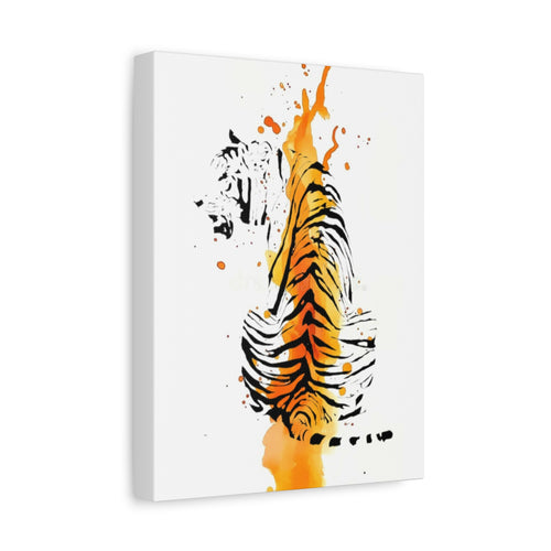 "Spirit of Strength” Tiger Canvas Wall Art – Modern Watercolor Animal Print | Bold Wildlife Home Decor