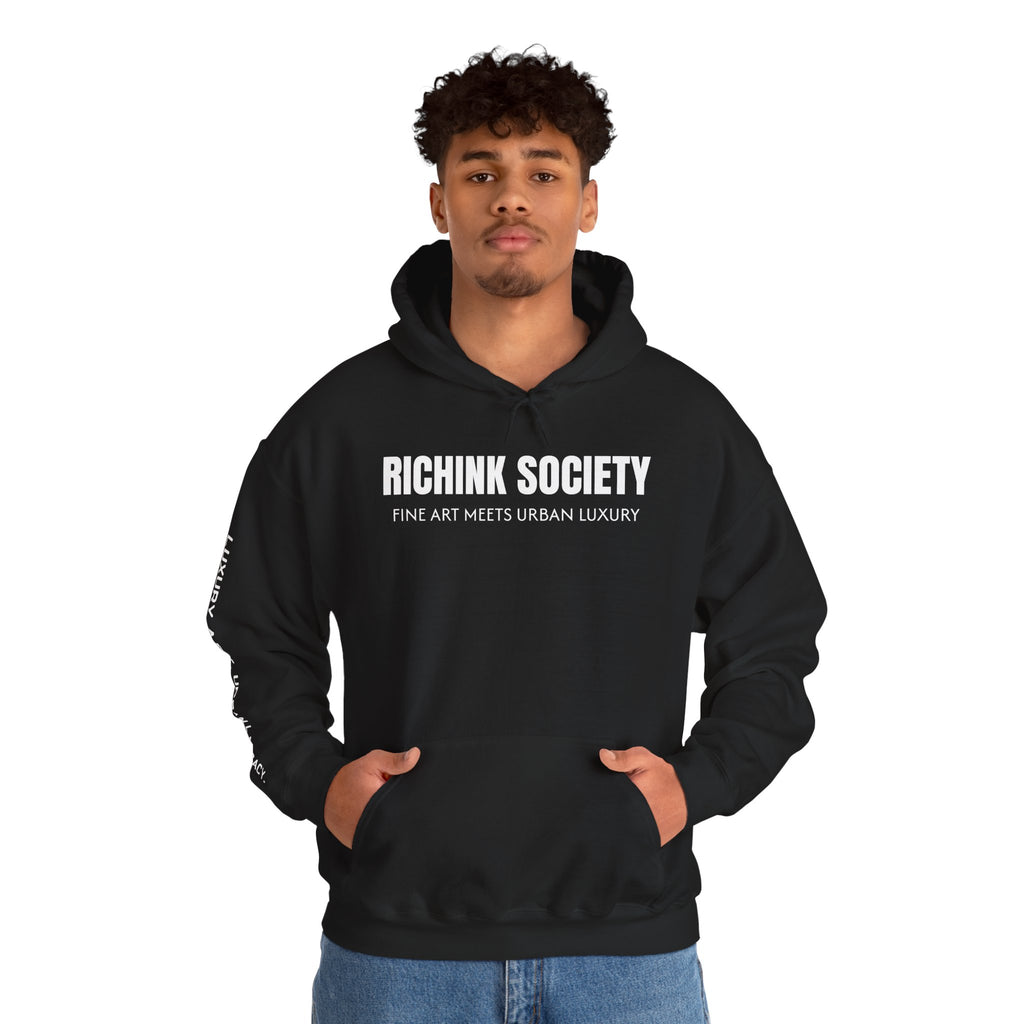 RichInk Society® Luxury Urban Hoodie — Fine Art Meets Urban Legacy (Black Unisex)