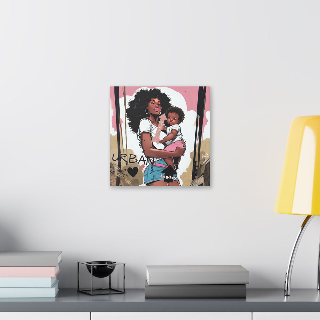 Luxury Urban Legacy - Mother & Daughter Canvas - Art Print, Wall Decor, Black Woman and Child Artwork