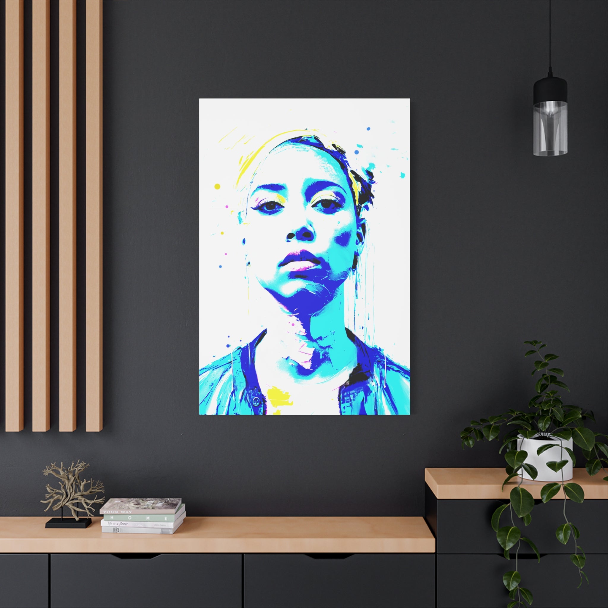 Vibrant Urban Portrait Canvas – Luxury Street Art Wall Décor | Rich Ink Society, Matte Stretched, 1.25"
