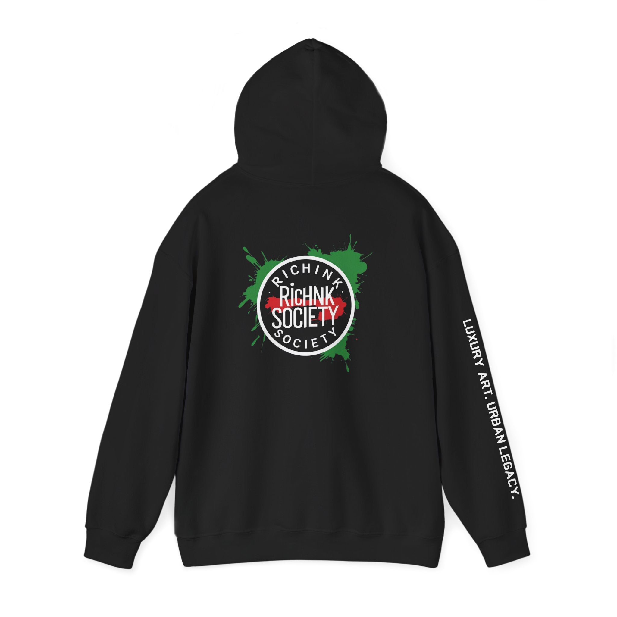 RichInk Society® Luxury Urban Hoodie — Fine Art Meets Urban Legacy (Black Unisex)