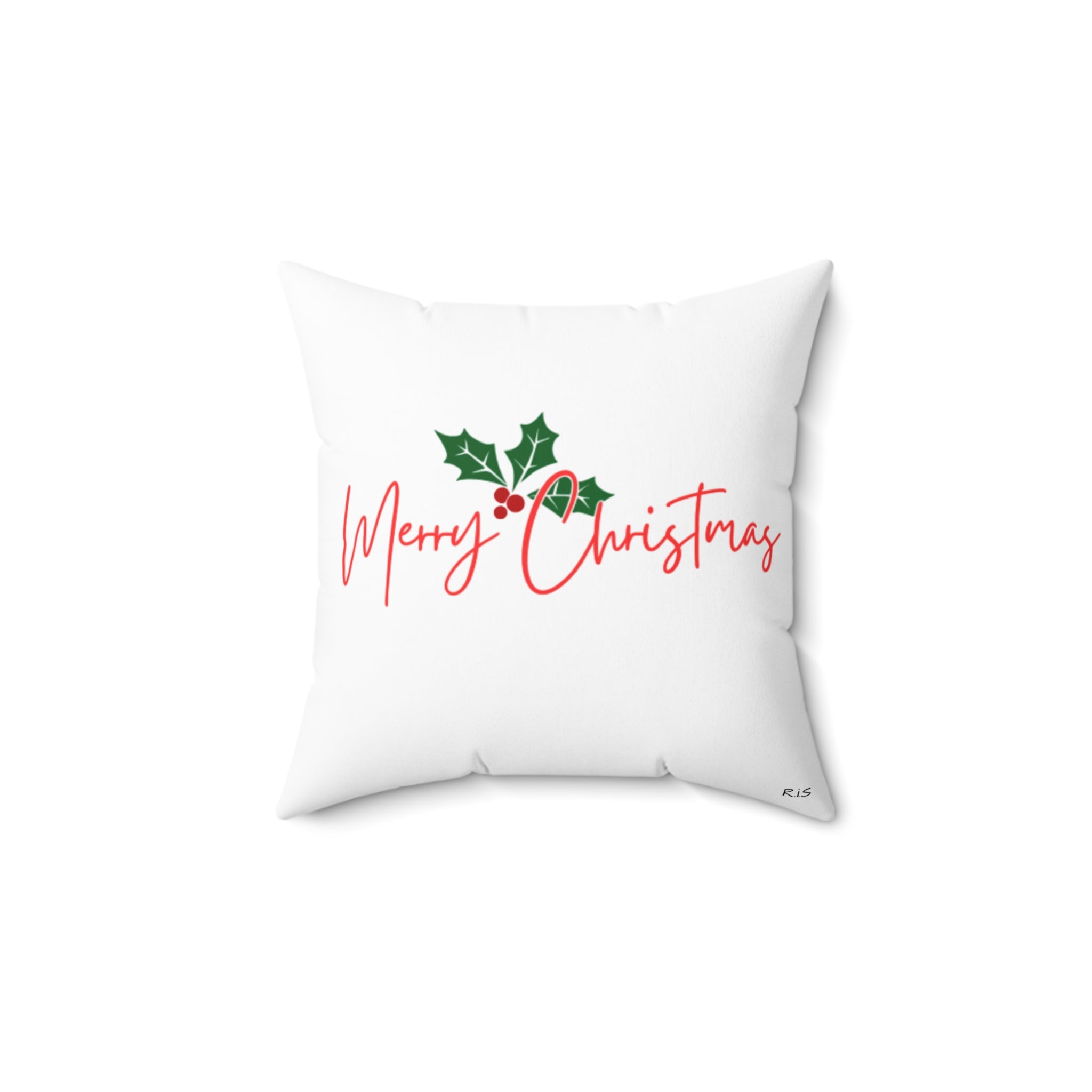 “Merry Christmas” Decorative Throw Pillow – Holiday Home Accent | Festive Seasonal Decor by Rich Ink Society