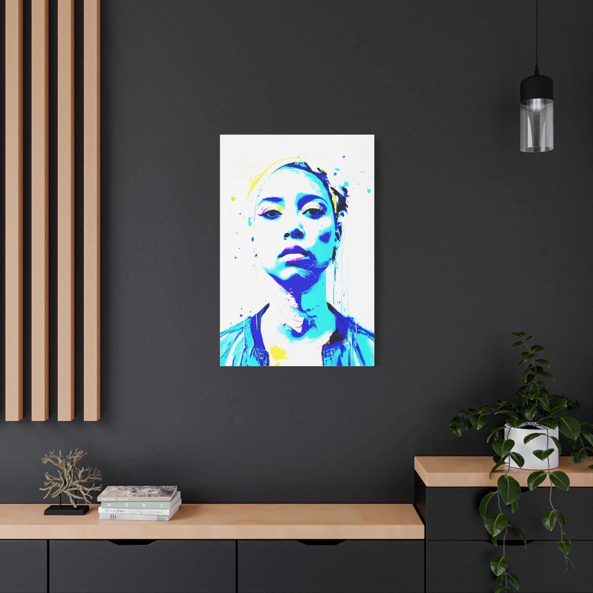 Vibrant Urban Portrait Canvas – Luxury Street Art Wall Décor | Rich Ink Society, Matte Stretched, 1.25"