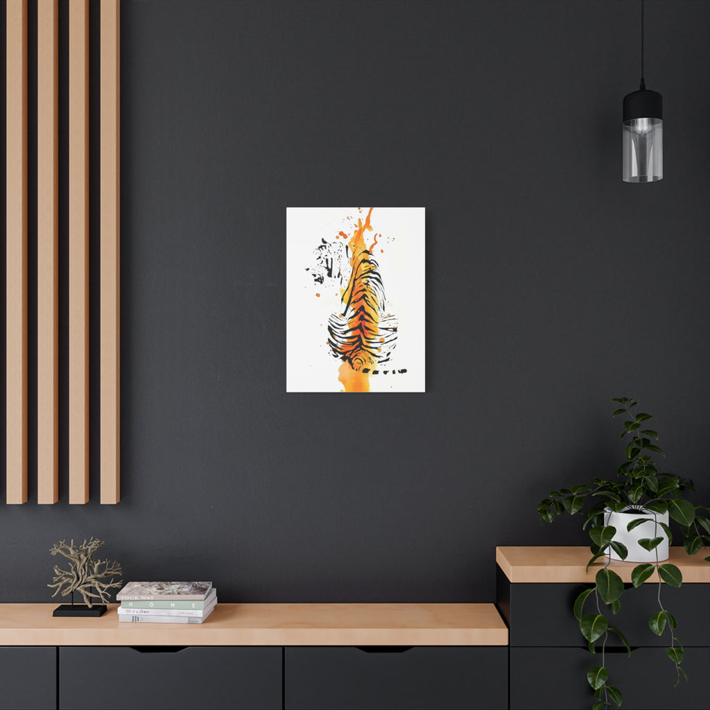 "Spirit of Strength” Tiger Canvas Wall Art – Modern Watercolor Animal Print | Bold Wildlife Home Decor