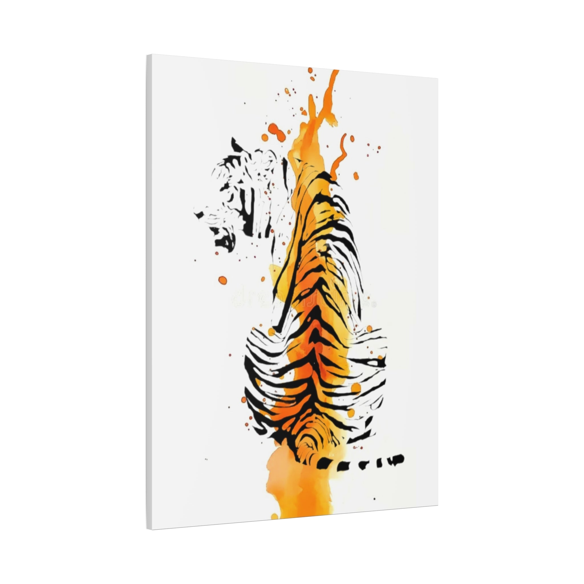 "Spirit of Strength” Tiger Canvas Wall Art – Modern Watercolor Animal Print | Bold Wildlife Home Decor