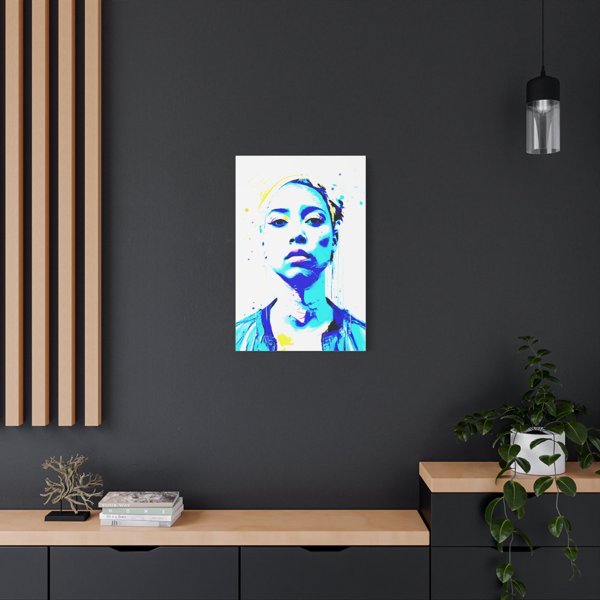 Vibrant Urban Portrait Canvas – Luxury Street Art Wall Décor | Rich Ink Society, Matte Stretched, 1.25"