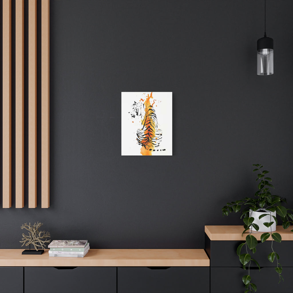 "Spirit of Strength” Tiger Canvas Wall Art – Modern Watercolor Animal Print | Bold Wildlife Home Decor