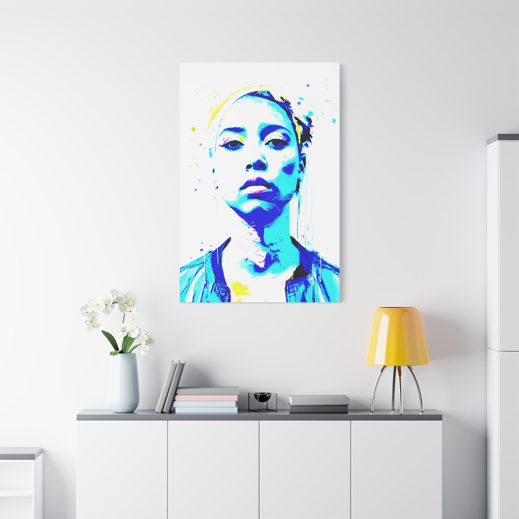Vibrant Urban Portrait Canvas – Luxury Street Art Wall Décor | Rich Ink Society, Matte Stretched, 1.25"
